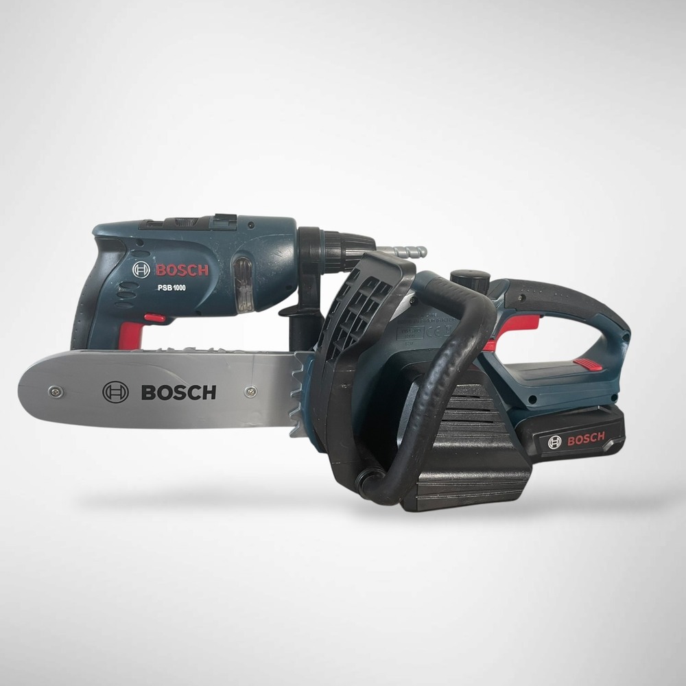 Bosch Theo Klein Toy Tool Set Kids PSB 1000 Drill and 8399 Chainsaw Lot of 2